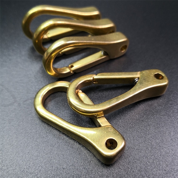 1 or 3 Gold, Silver, Black, Bronze Keychain, Carabiner Spring