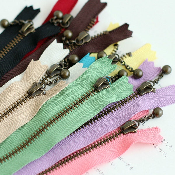 Handbag Zippers No.3 Raindrop Head Rainbow Colors / Length