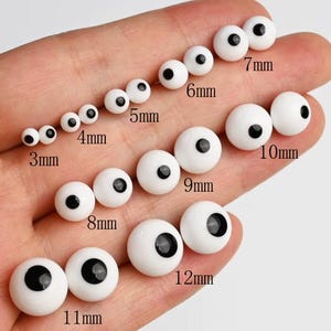 1 Pair Glass Eyes With A Loop Round 3mm/4mm/6mm/7mm/8mm/9mm/10mm/11mm/12mm Pick Color And Size