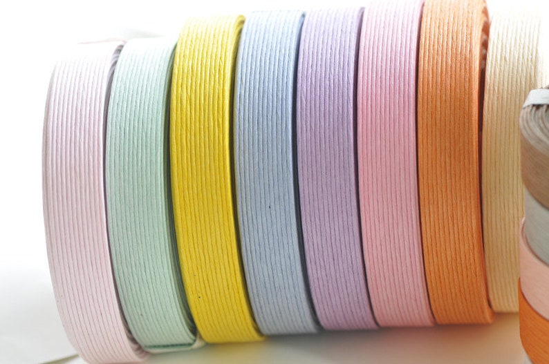 Japanese Craft Tape Paper Craft Band Basket Supplies 1.5cm x 5M/10M/20Meters Roll 23 Colors Available image 4
