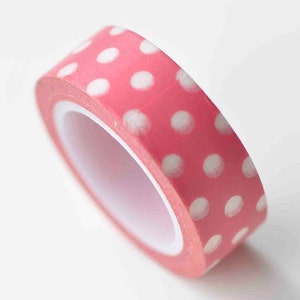 Rotes Washi Tape mit weißen Polka Dots Masking Tape 15mm x 10M Rolle Nr.13080
