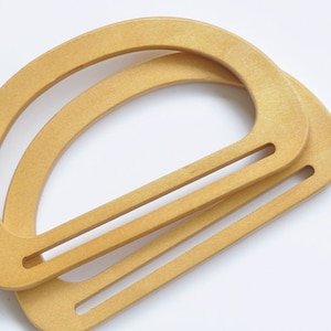 A Pair of Wood Handle Handcraft Material for Handbag Making 15cm x 8.4cm