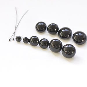 2 Pieces (A Pair) Germany Shiny Black Glass Eyes 2mm-20mm Pick Your Size