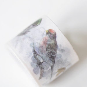 Retro Wide Washi Tape Bird Flower Masking Tape 30mm Wide x 5M Long No.12186