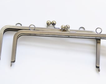 22cm Brushed Brass Purse Frame Clutch Bag Purse Frame Glue-In Style
