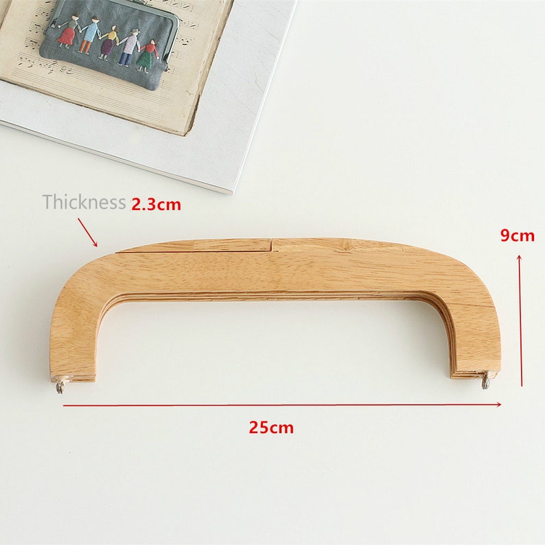 1 Piece 25cm 10 Retro Purse Frame / Large Wood Handle Purse Frame With Screws Pick Up Your Color image 3