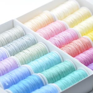 Jewellery Making Necklace Bracelet Weaving No.72 Strands 0.8mm x 25 Meters A Roll Thread 24 Colors A Set
