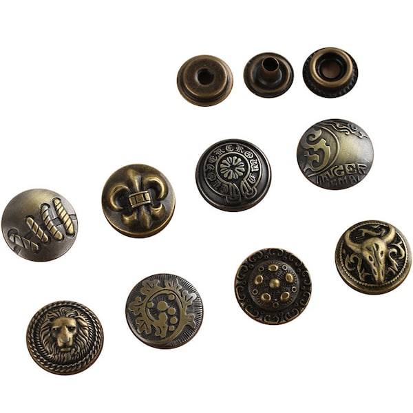 17mm Snap Button,Fasteners For Purse, No.201 Button For Leather 4 Sets A Pack Pick A Pattern