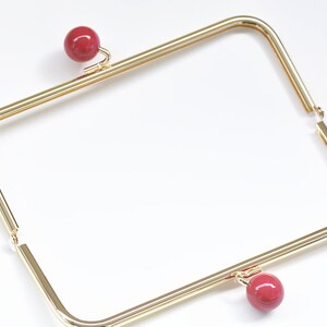 22cm 8 Purse Frame With Large Red Kisslock Tube Bag Frame 22x8cm Pick Color image 5