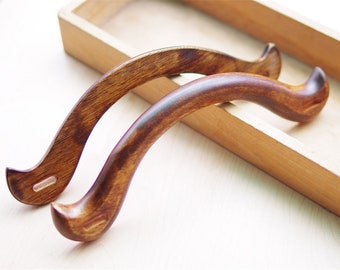 A Pair of Wood Handle Handcraft Material for Handbag Making 23cm x 7cm