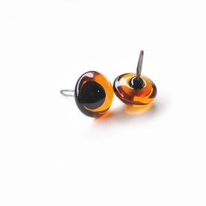 One Pair Brown Germany Glass Eyes With A Loop Round Teddy Bear Eyes Size 5mm-20mm Pick Size image 2