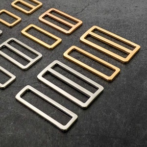 フラットストラップアジャスター2個/長方形リング内寸25mm/38mm/50mm色とサイズをお選びください