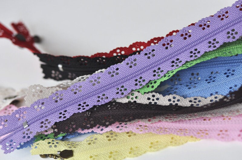 Lace edged zippers deals