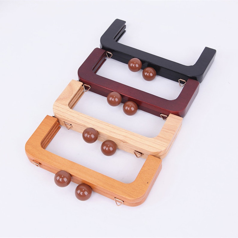 20cm 8 Retro Purse Frame Wood Handle Purse Frame With Screws Pick Color image 8