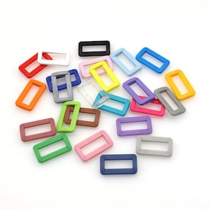 25 mm (1") プラスチックストラップアジャスター用マッチングシングルループ 10 個 - 色を選択