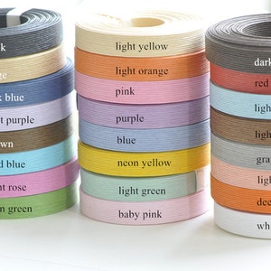 Japanese Craft Tape Paper Craft Band Basket Supplies 1.5cm x 5M/10M/20Meters Roll 23 Colors Available image 1