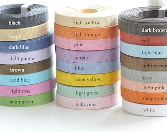 Japanese Craft Tape Paper Craft Band Basket Supplies 1.5cm x 5M/10M/20Meters Roll --23 Colors Available