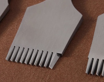 2.7mm/3mm/3.38mm/3.85mm Leather Stitching Prong Chisel -2/5/10 Prongs 3 pcs A Set Pick Size