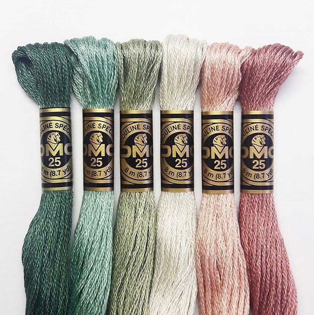 Variegated Embroidery Thread. Fine Perle 16 Pastels, variegated hand  embroidery thread