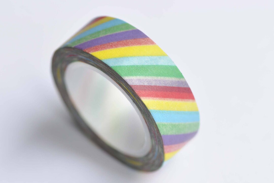 Colorful Stripes Washi Tape 15mm Wide X 10 Meters Roll - Etsy