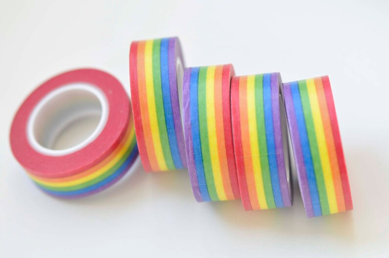 Rainbow Washi Tape Scrapbooking Tape 15mm wide x 10M Roll Etsy