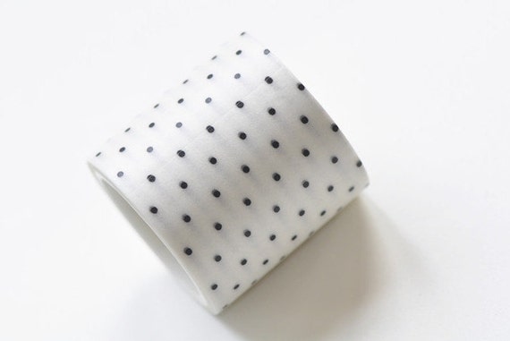 Retro Wide Black Polka Dots Adhesive Washi Tape 40mm Wide x 5M Roll No.12805