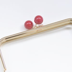 Marco de bolso de 22 cm (8") con gran bolso rojo kisslock tube marco 22x8cm pick color