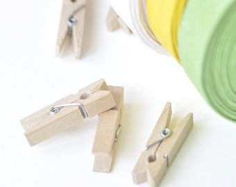 Mini Pegs 10pcs A Pack Paper Band, Wedding Decorations, Wedding Clothespins 1.3" long (3.5cm)