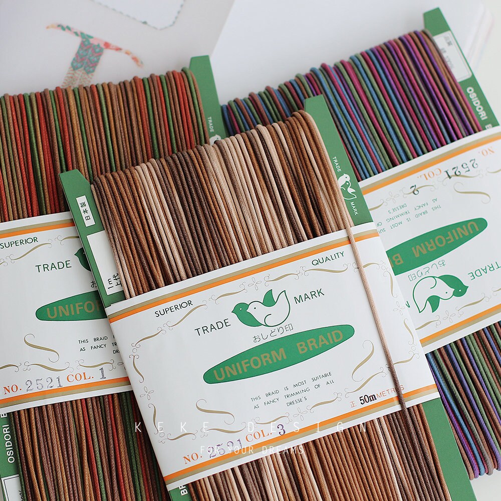 1.6mm/2mm/3mm Round Wax Thread 1 Meter Pick Color