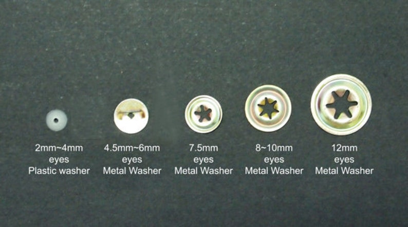 4.5mm 3/16 pulgadas Amigurumi Animales Ojos de seguridad vienen con arandelas de metal 10pcs A Pack Pick Color imagen 3