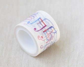 Dancing Musical Notes Wide Washi Tape 25mm x 5M No.12068