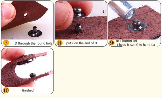 Mini 6mm Flat Snap Button Fasteners for Purse, Button for Leather