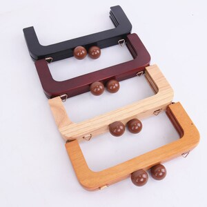 20cm 8 Retro Purse Frame Wood Handle Purse Frame With Screws Pick Color image 7