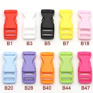 Plastic Strap Adjuster Strap Buckles Various Color Inner Size 10mm- 5 Sets A Pack