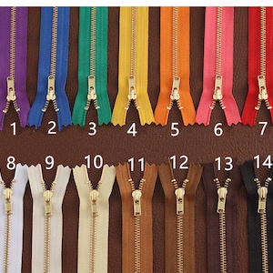 Handbag Zippers Gold Teeth No.3 Various Colors 17cm Pick Color