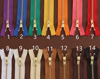 Handbag Zippers Gold Teeth No.3 Various Colors 17cm Pick Color