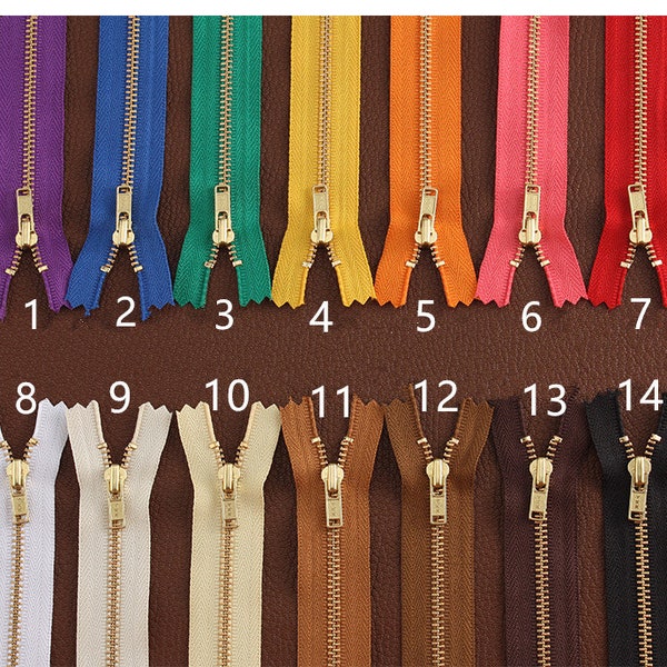 Handbag Zippers Gold Teeth No.3 Various Colors 17cm Pick Color