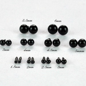 Occhi rotondi neri di piccole dimensioni / Amigurumi Animals Eyes 10 pezzi A Pack / Pick Size