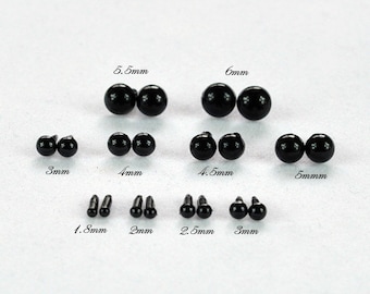 Kleine grootte zwarte ronde ogen / amigurumi dieren ogen 10 stuks a pack / pick grootte