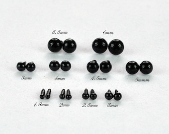 Petite taille yeux ronds noirs / Amigurumi animaux yeux 10pcs un pack / taille de choix