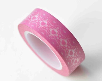 Pink Love Heart Washi Tape Masking Tape 15mm x 10M No.12914