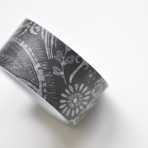 Retro Floral Design Black Washi Tape 20mm Wide x 5M No.12136