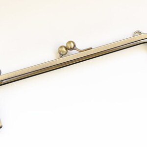 22.5cm Brushed Brass Purse Frame Clutch Bag Purse Frame Glue-In Style With Two Loops 22.5cm x 7cm