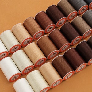 Round Waxed Polyester Thread Leather Craft Hand Sewing Essential Width 0.35mm/0.45mm/0.55mm Pick Width And Color
