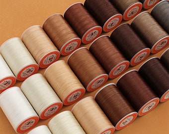 Round Waxed Polyester Thread Leather Craft Hand Sewing Essential Width 0.35mm/0.45mm/0.55mm Pick Width And Color