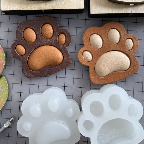 Leather Paw Print Molds PVC 7cm x 6.5cm