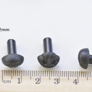 Black Dog Nose/ Animal Amgiurumi Safety Nose Come With Washers 5pcs A Pack -Pick Size 5pcs 12mm