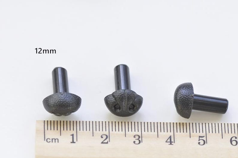 Black Dog Nose/ Animal Amgiurumi Safety Nose Come With Washers 5pcs A Pack -Pick Size 5pcs 12mm