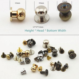 Screwed Studs Button For Diy Purse/ Belt Stud 2 Sets A Pack 4mm/5mm/6mm/8mm/10mm Pick Color And Size image 3