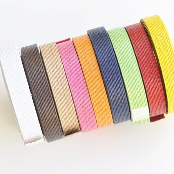 Ruban d’artisanat japonais Papier Craft Band Panier Fournitures Papier Eco Tape Woven Basket Project Craft Band 15mm x 5 Mètres --9 Couleurs Disponibles